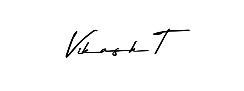 This is the best signature style for the Vikash T name. Also you like these signature font (Asem Kandis PERSONAL USE). Mix name signature. Vikash T signature style 9 images and pictures png