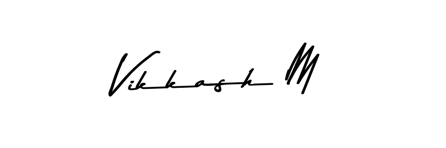 The best way (Asem Kandis PERSONAL USE) to make a short signature is to pick only two or three words in your name. The name Vikkash M include a total of six letters. For converting this name. Vikkash M signature style 9 images and pictures png