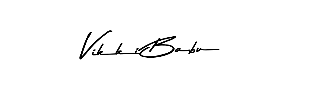 How to make Vikki Babu name signature. Use Asem Kandis PERSONAL USE style for creating short signs online. This is the latest handwritten sign. Vikki Babu signature style 9 images and pictures png