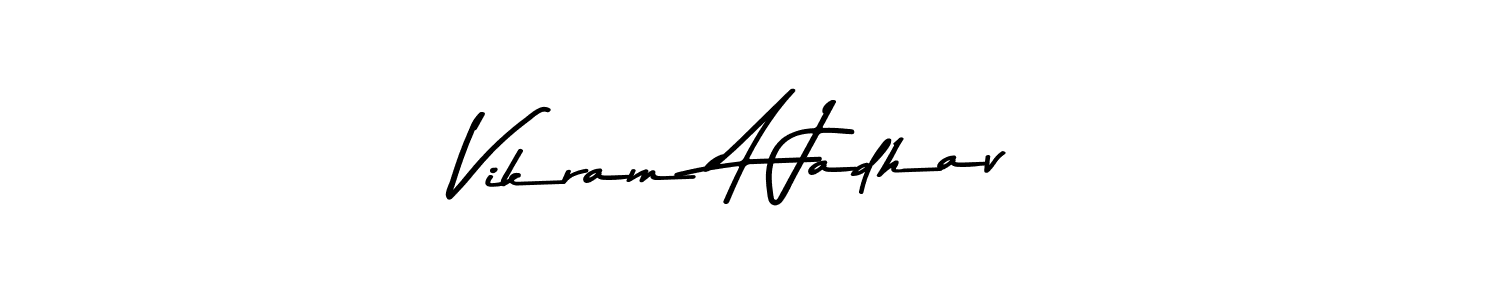 Also You can easily find your signature by using the search form. We will create Vikram A Jadhav name handwritten signature images for you free of cost using Asem Kandis PERSONAL USE sign style. Vikram A Jadhav signature style 9 images and pictures png