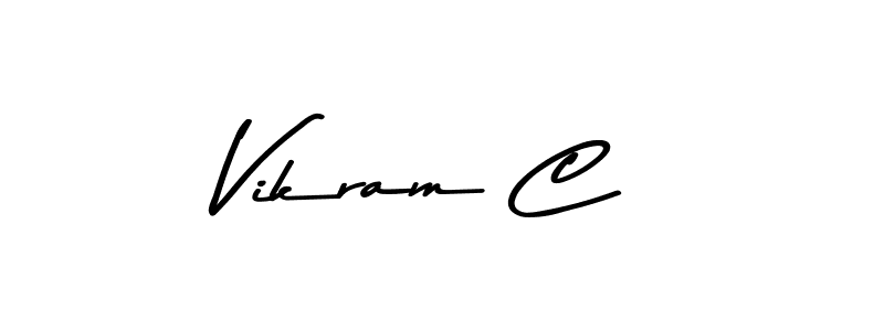 Create a beautiful signature design for name Vikram C. With this signature (Asem Kandis PERSONAL USE) fonts, you can make a handwritten signature for free. Vikram C signature style 9 images and pictures png