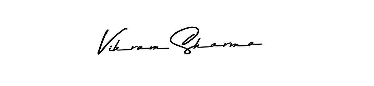 Make a beautiful signature design for name Vikram Sharma. With this signature (Asem Kandis PERSONAL USE) style, you can create a handwritten signature for free. Vikram Sharma signature style 9 images and pictures png