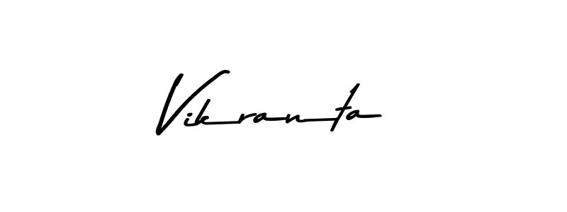 Make a beautiful signature design for name Vikranta. With this signature (Asem Kandis PERSONAL USE) style, you can create a handwritten signature for free. Vikranta signature style 9 images and pictures png