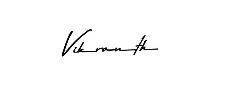 Make a beautiful signature design for name Vikranth. With this signature (Asem Kandis PERSONAL USE) style, you can create a handwritten signature for free. Vikranth signature style 9 images and pictures png