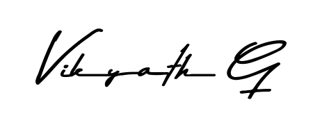 Discover how Vikyath G looks in an executive cursive font (Asem Kandis PERSONAL USE). Perfect for legal documents, invoices, and certificates. Vikyath G signature style 9 images and pictures png