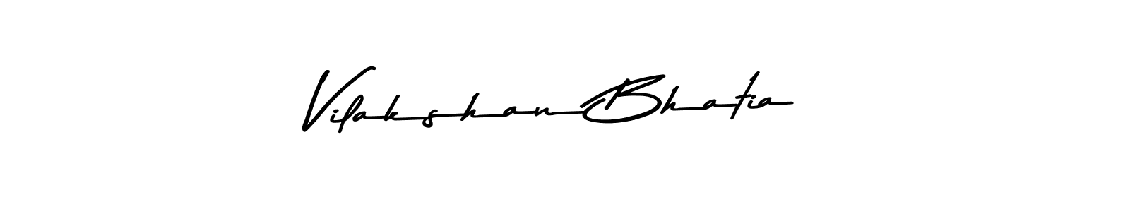 How to make Vilakshan Bhatia name signature. Use Asem Kandis PERSONAL USE style for creating short signs online. This is the latest handwritten sign. Vilakshan Bhatia signature style 9 images and pictures png