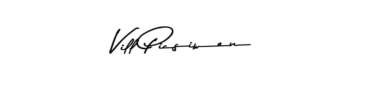 Asem Kandis PERSONAL USE is a professional signature style that is perfect for those who want to add a touch of class to their signature. It is also a great choice for those who want to make their signature more unique. Get Vill Picsiwen name to fancy signature for free. Vill Picsiwen signature style 9 images and pictures png