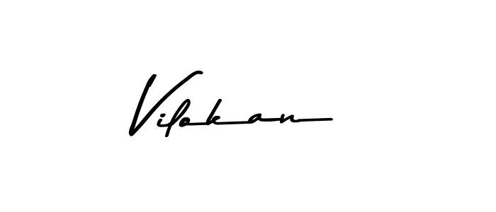 Create a beautiful signature design for name Vilokan. With this signature (Asem Kandis PERSONAL USE) fonts, you can make a handwritten signature for free. Vilokan signature style 9 images and pictures png