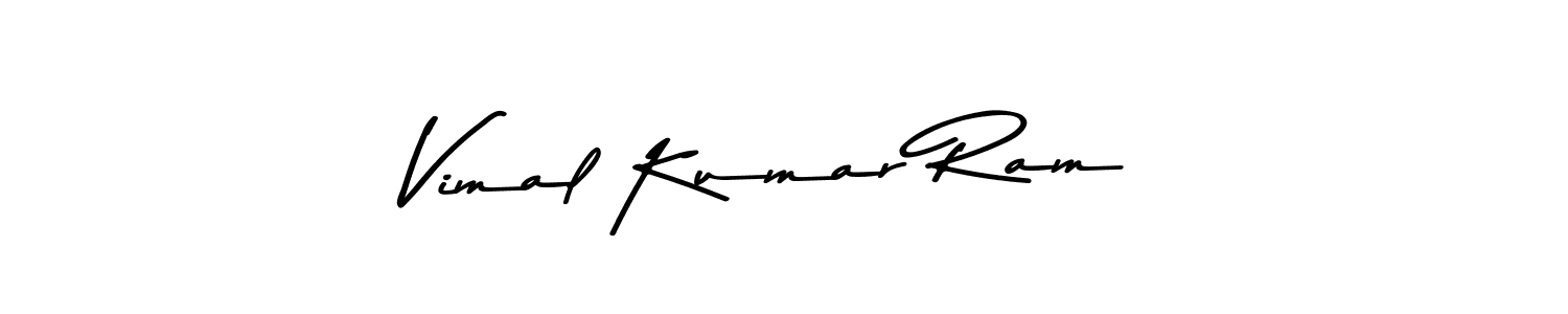 How to make Vimal Kumar Ram name signature. Use Asem Kandis PERSONAL USE style for creating short signs online. This is the latest handwritten sign. Vimal Kumar Ram signature style 9 images and pictures png