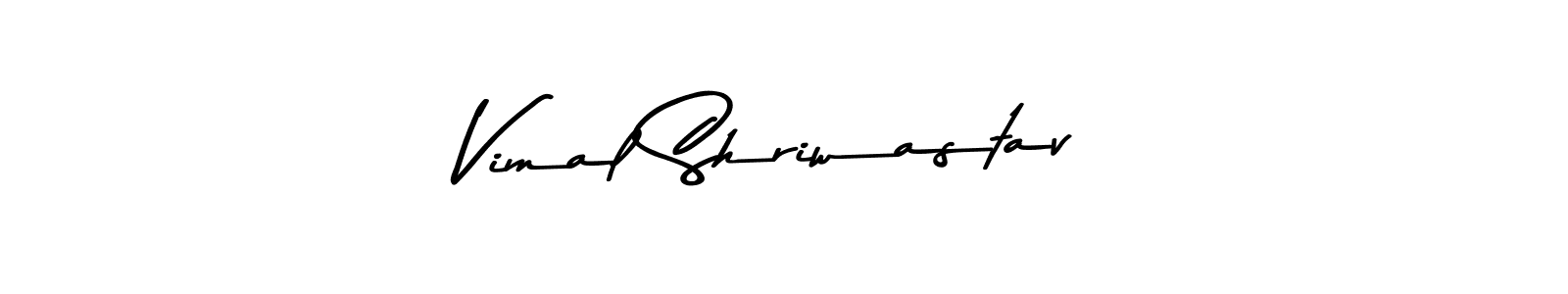 How to make Vimal Shriwastav name signature. Use Asem Kandis PERSONAL USE style for creating short signs online. This is the latest handwritten sign. Vimal Shriwastav signature style 9 images and pictures png