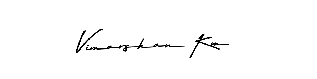 The best way (Asem Kandis PERSONAL USE) to make a short signature is to pick only two or three words in your name. The name Vimarshan Km include a total of six letters. For converting this name. Vimarshan Km signature style 9 images and pictures png