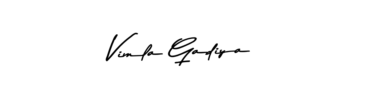 Create a beautiful signature design for name Vimla Gadiya. With this signature (Asem Kandis PERSONAL USE) fonts, you can make a handwritten signature for free. Vimla Gadiya signature style 9 images and pictures png