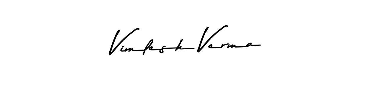 Create a beautiful signature design for name Vimlesh Verma. With this signature (Asem Kandis PERSONAL USE) fonts, you can make a handwritten signature for free. Vimlesh Verma signature style 9 images and pictures png