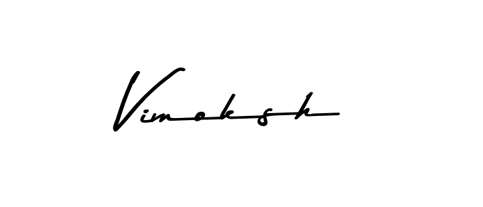 How to make Vimoksh name signature. Use Asem Kandis PERSONAL USE style for creating short signs online. This is the latest handwritten sign. Vimoksh signature style 9 images and pictures png