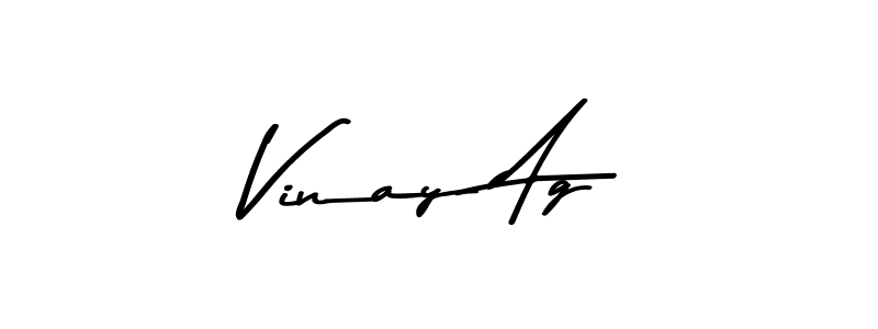 Make a beautiful signature design for name Vinay Ag. With this signature (Asem Kandis PERSONAL USE) style, you can create a handwritten signature for free. Vinay Ag signature style 9 images and pictures png