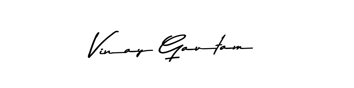 Create a beautiful signature design for name Vinay Gautam. With this signature (Asem Kandis PERSONAL USE) fonts, you can make a handwritten signature for free. Vinay Gautam signature style 9 images and pictures png