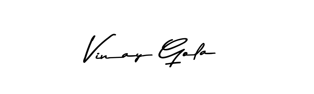 Also You can easily find your signature by using the search form. We will create Vinay Gola name handwritten signature images for you free of cost using Asem Kandis PERSONAL USE sign style. Vinay Gola signature style 9 images and pictures png