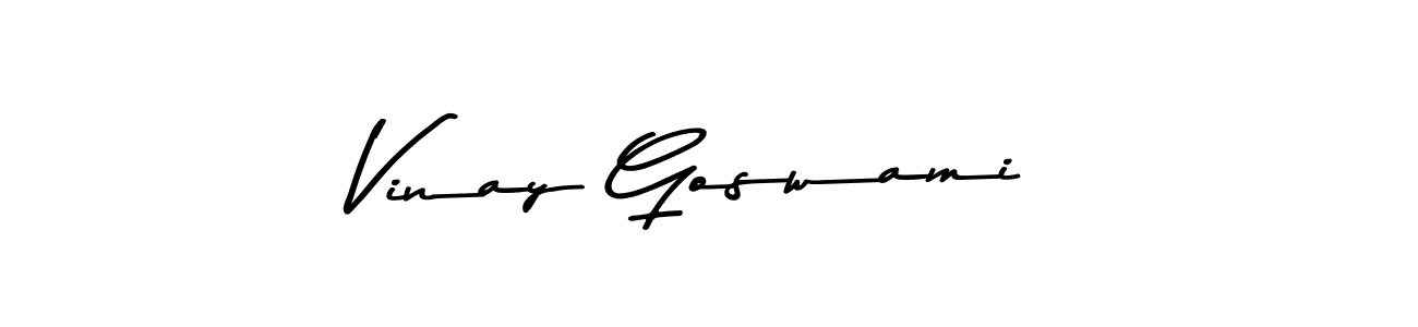 How to make Vinay Goswami name signature. Use Asem Kandis PERSONAL USE style for creating short signs online. This is the latest handwritten sign. Vinay Goswami signature style 9 images and pictures png