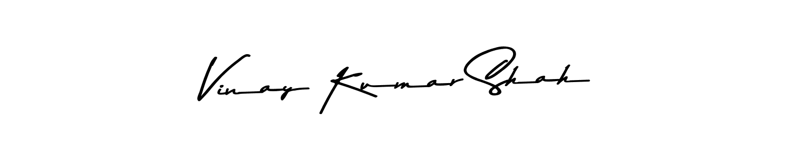 How to make Vinay Kumar Shah name signature. Use Asem Kandis PERSONAL USE style for creating short signs online. This is the latest handwritten sign. Vinay Kumar Shah signature style 9 images and pictures png