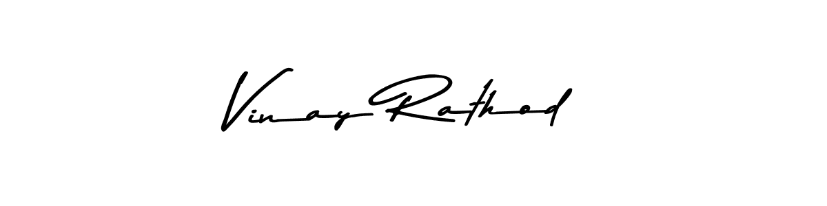 How to make Vinay Rathod name signature. Use Asem Kandis PERSONAL USE style for creating short signs online. This is the latest handwritten sign. Vinay Rathod signature style 9 images and pictures png