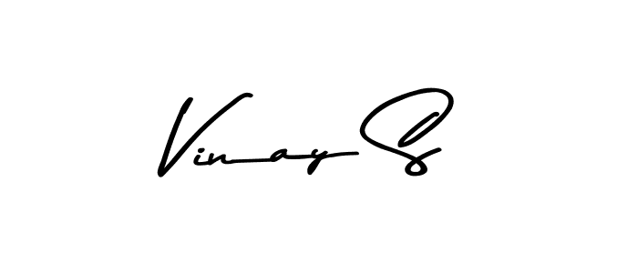 Make a beautiful signature design for name Vinay S. With this signature (Asem Kandis PERSONAL USE) style, you can create a handwritten signature for free. Vinay S signature style 9 images and pictures png