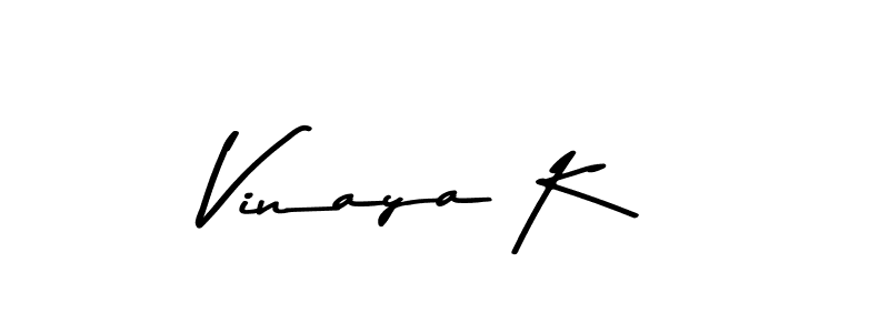 Create a beautiful signature design for name Vinaya K. With this signature (Asem Kandis PERSONAL USE) fonts, you can make a handwritten signature for free. Vinaya K signature style 9 images and pictures png