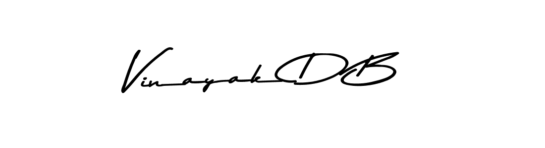 How to make Vinayak D B name signature. Use Asem Kandis PERSONAL USE style for creating short signs online. This is the latest handwritten sign. Vinayak D B signature style 9 images and pictures png