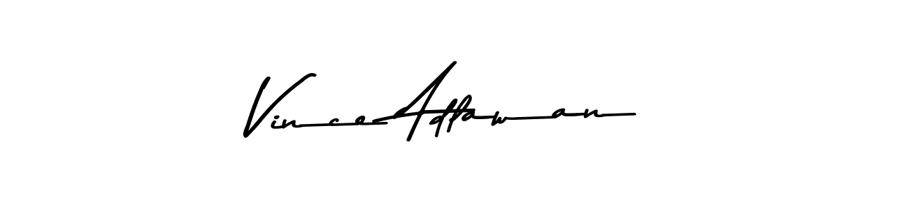 Create a beautiful signature design for name Vince Adlawan. With this signature (Asem Kandis PERSONAL USE) fonts, you can make a handwritten signature for free. Vince Adlawan signature style 9 images and pictures png