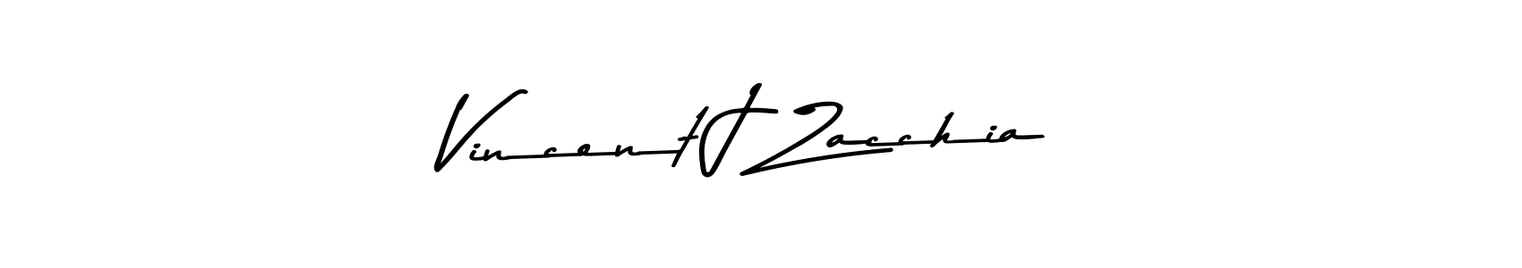 How to make Vincent J Zacchia name signature. Use Asem Kandis PERSONAL USE style for creating short signs online. This is the latest handwritten sign. Vincent J Zacchia signature style 9 images and pictures png