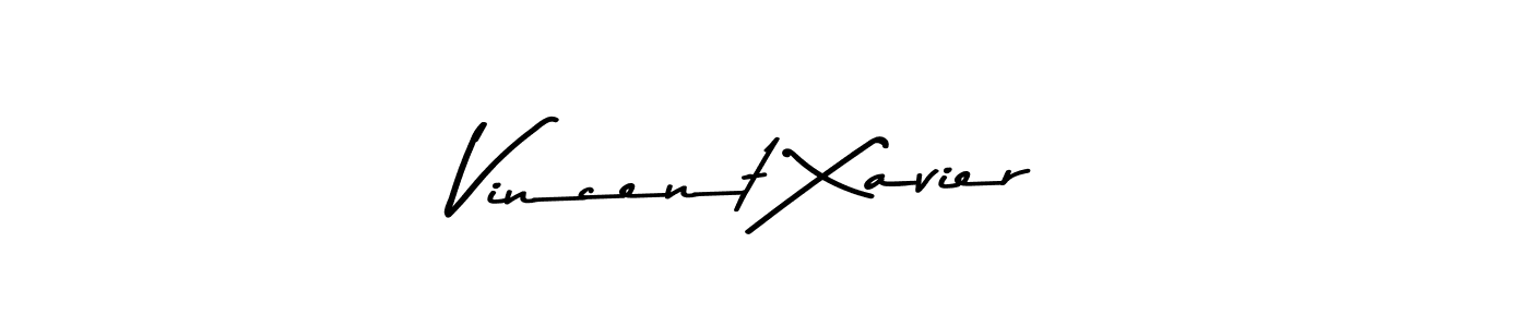 How to make Vincent Xavier name signature. Use Asem Kandis PERSONAL USE style for creating short signs online. This is the latest handwritten sign. Vincent Xavier signature style 9 images and pictures png