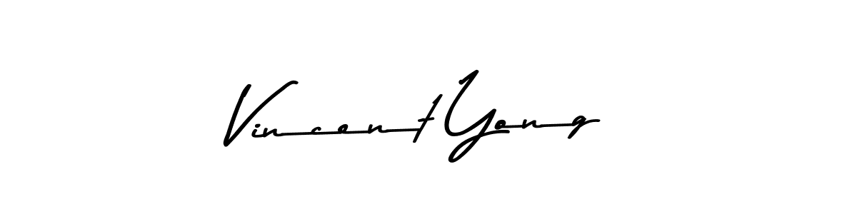 How to make Vincent Yong name signature. Use Asem Kandis PERSONAL USE style for creating short signs online. This is the latest handwritten sign. Vincent Yong signature style 9 images and pictures png