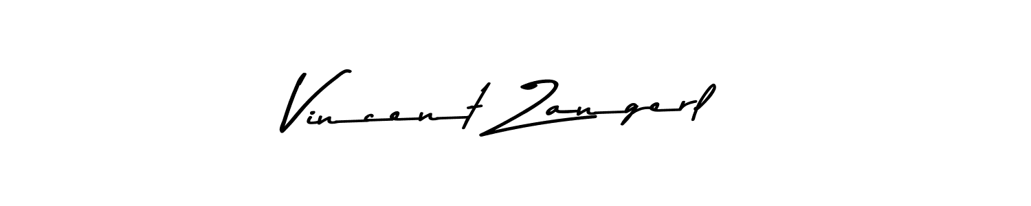 How to make Vincent Zangerl name signature. Use Asem Kandis PERSONAL USE style for creating short signs online. This is the latest handwritten sign. Vincent Zangerl signature style 9 images and pictures png