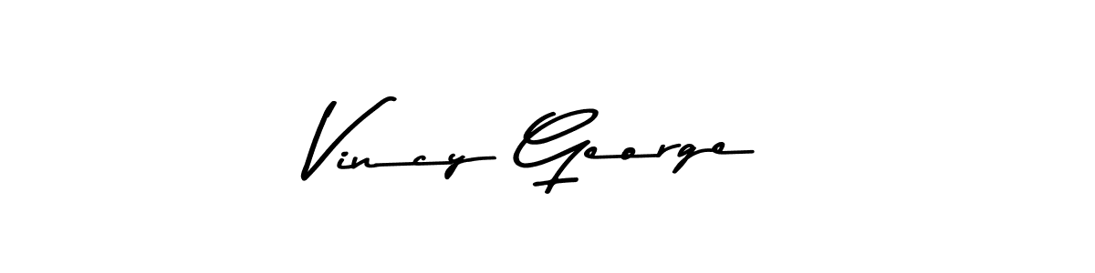 Make a beautiful signature design for name Vincy George. With this signature (Asem Kandis PERSONAL USE) style, you can create a handwritten signature for free. Vincy George signature style 9 images and pictures png