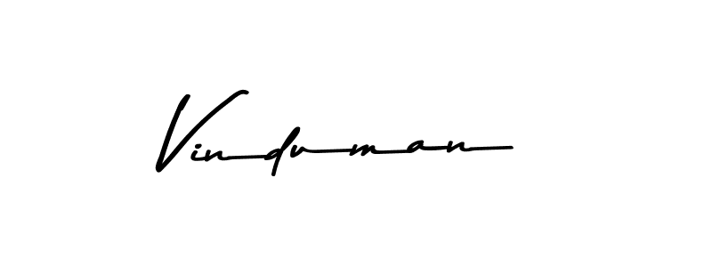 Design your own signature with our free online signature maker. With this signature software, you can create a handwritten (Asem Kandis PERSONAL USE) signature for name Vinduman. Vinduman signature style 9 images and pictures png