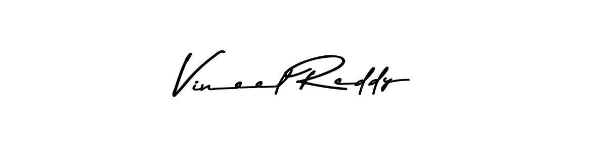 How to make Vineel Reddy name signature. Use Asem Kandis PERSONAL USE style for creating short signs online. This is the latest handwritten sign. Vineel Reddy signature style 9 images and pictures png