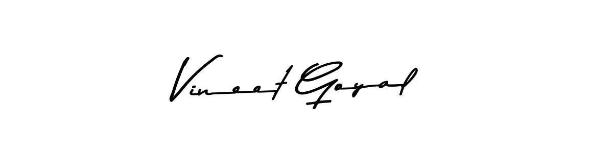 Make a beautiful signature design for name Vineet Goyal. With this signature (Asem Kandis PERSONAL USE) style, you can create a handwritten signature for free. Vineet Goyal signature style 9 images and pictures png