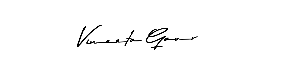 Create a beautiful signature design for name Vineeta Gaur. With this signature (Asem Kandis PERSONAL USE) fonts, you can make a handwritten signature for free. Vineeta Gaur signature style 9 images and pictures png