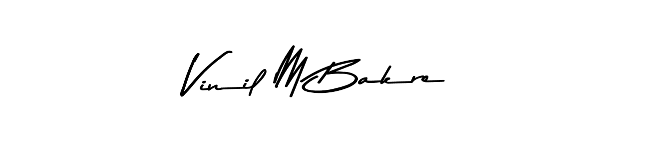 Use a signature maker to create a handwritten signature online. With this signature software, you can design (Asem Kandis PERSONAL USE) your own signature for name Vinil M Bakre. Vinil M Bakre signature style 9 images and pictures png