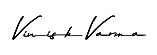 Practice writing Vinish Varma with the flow of Asem Kandis PERSONAL USE lettering. A fantastic source of inspiration for developing your personal signature style. Vinish Varma signature style 9 images and pictures png