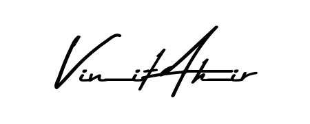 Looking for an artistic signature for Vinit Ahir? The Asem Kandis PERSONAL USE calligraphy style gives a sophisticated flow suitable for business cards and emails. Vinit Ahir signature style 9 images and pictures png
