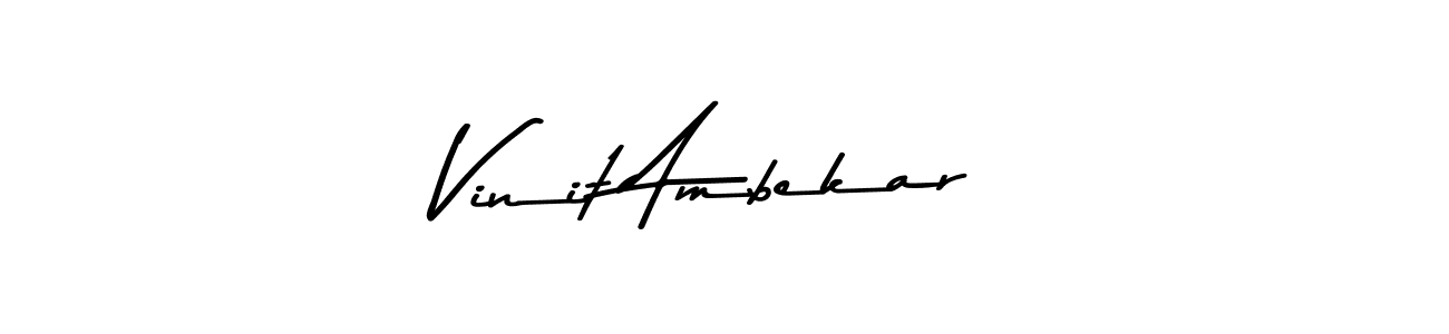 The best way (Asem Kandis PERSONAL USE) to make a short signature is to pick only two or three words in your name. The name Vinit Ambekar include a total of six letters. For converting this name. Vinit Ambekar signature style 9 images and pictures png