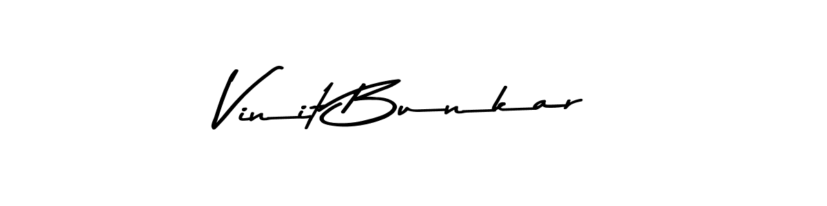 Vinit Bunkar stylish signature style. Best Handwritten Sign (Asem Kandis PERSONAL USE) for my name. Handwritten Signature Collection Ideas for my name Vinit Bunkar. Vinit Bunkar signature style 9 images and pictures png