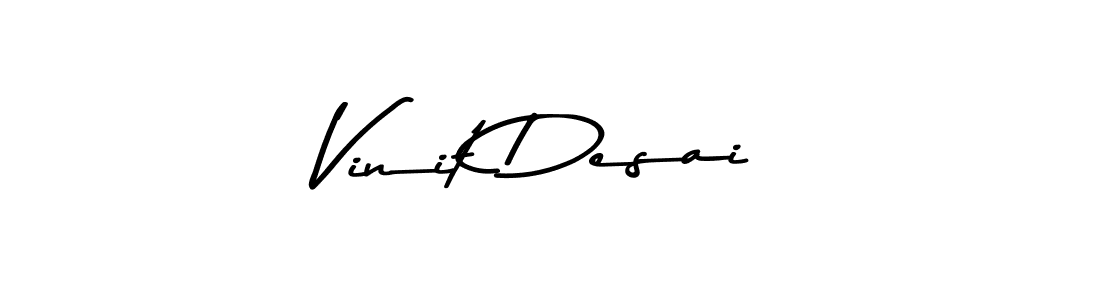 Create a beautiful signature design for name Vinit Desai. With this signature (Asem Kandis PERSONAL USE) fonts, you can make a handwritten signature for free. Vinit Desai signature style 9 images and pictures png