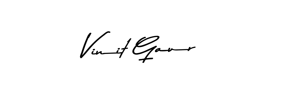 Create a beautiful signature design for name Vinit Gaur. With this signature (Asem Kandis PERSONAL USE) fonts, you can make a handwritten signature for free. Vinit Gaur signature style 9 images and pictures png