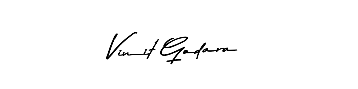 Make a beautiful signature design for name Vinit Godara. With this signature (Asem Kandis PERSONAL USE) style, you can create a handwritten signature for free. Vinit Godara signature style 9 images and pictures png