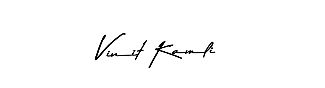 How to make Vinit Kamli name signature. Use Asem Kandis PERSONAL USE style for creating short signs online. This is the latest handwritten sign. Vinit Kamli signature style 9 images and pictures png