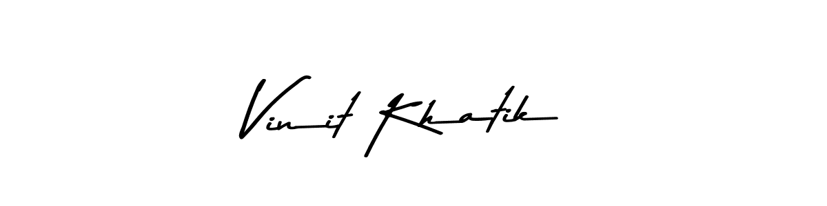 You should practise on your own different ways (Asem Kandis PERSONAL USE) to write your name (Vinit Khatik) in signature. don't let someone else do it for you. Vinit Khatik signature style 9 images and pictures png