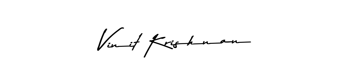 How to make Vinit Krishnan name signature. Use Asem Kandis PERSONAL USE style for creating short signs online. This is the latest handwritten sign. Vinit Krishnan signature style 9 images and pictures png