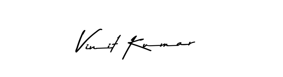How to make Vinit Kumar name signature. Use Asem Kandis PERSONAL USE style for creating short signs online. This is the latest handwritten sign. Vinit Kumar signature style 9 images and pictures png