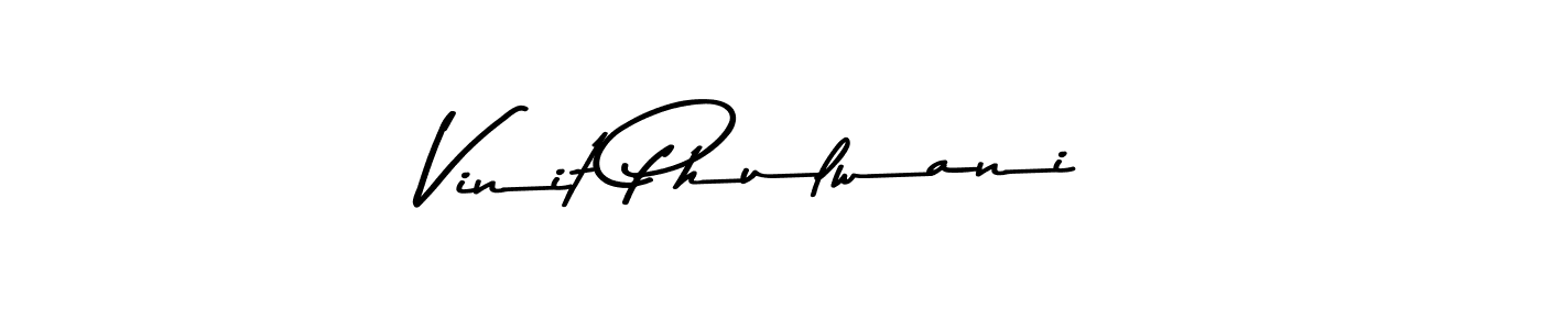 How to make Vinit Phulwani name signature. Use Asem Kandis PERSONAL USE style for creating short signs online. This is the latest handwritten sign. Vinit Phulwani signature style 9 images and pictures png